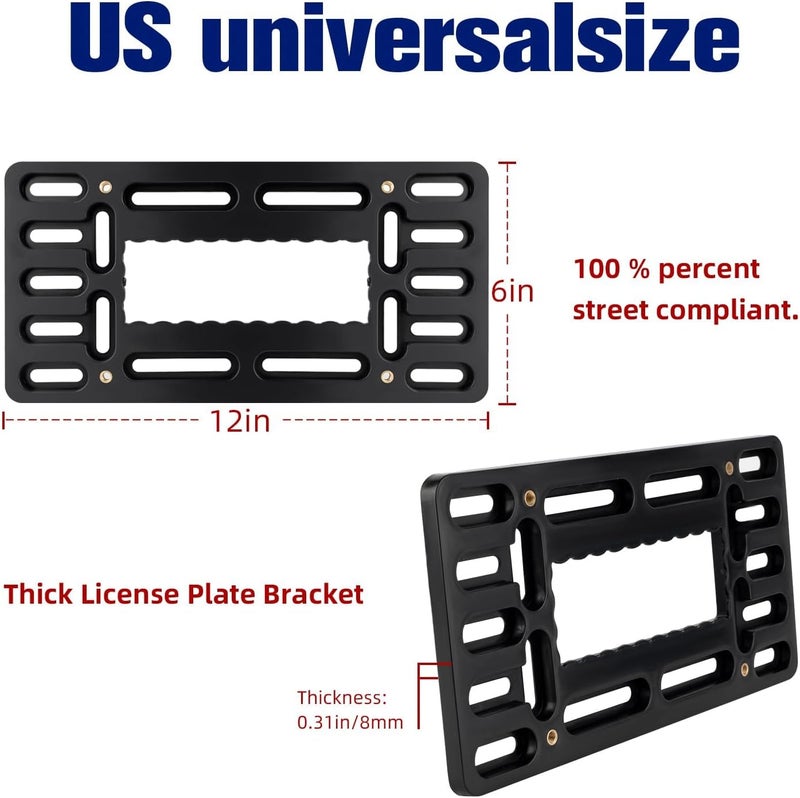 OKLPF No-Drill Front License Plate Mounting Kit - Universal License Plate Bracket Holder for Cars, Trucks & SUVs with Stainless Steel Hardware & Anti-Theft Screws - Image 4
